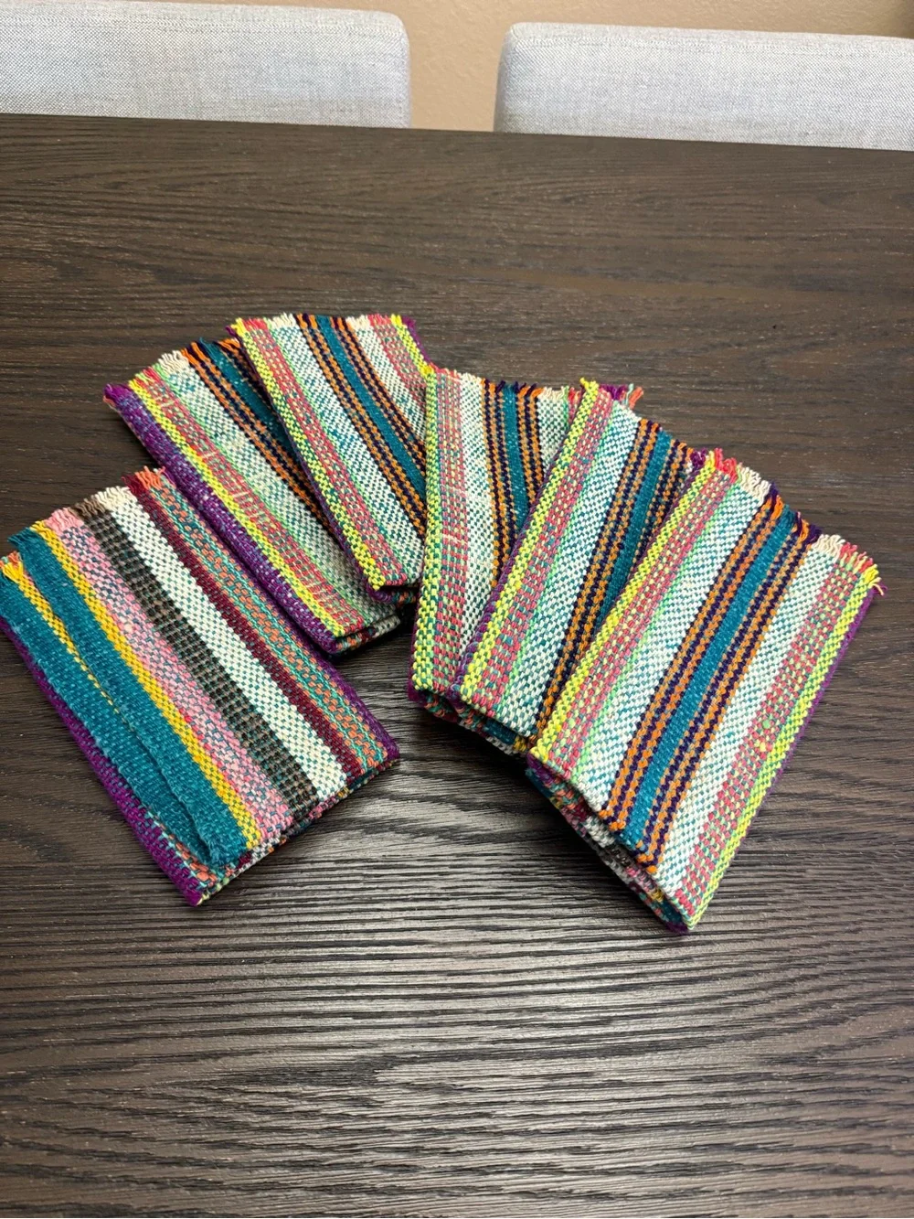 Illari Handmade Peruvian 100% Sheep Wool Placemats Set of 6 Woven Artisan